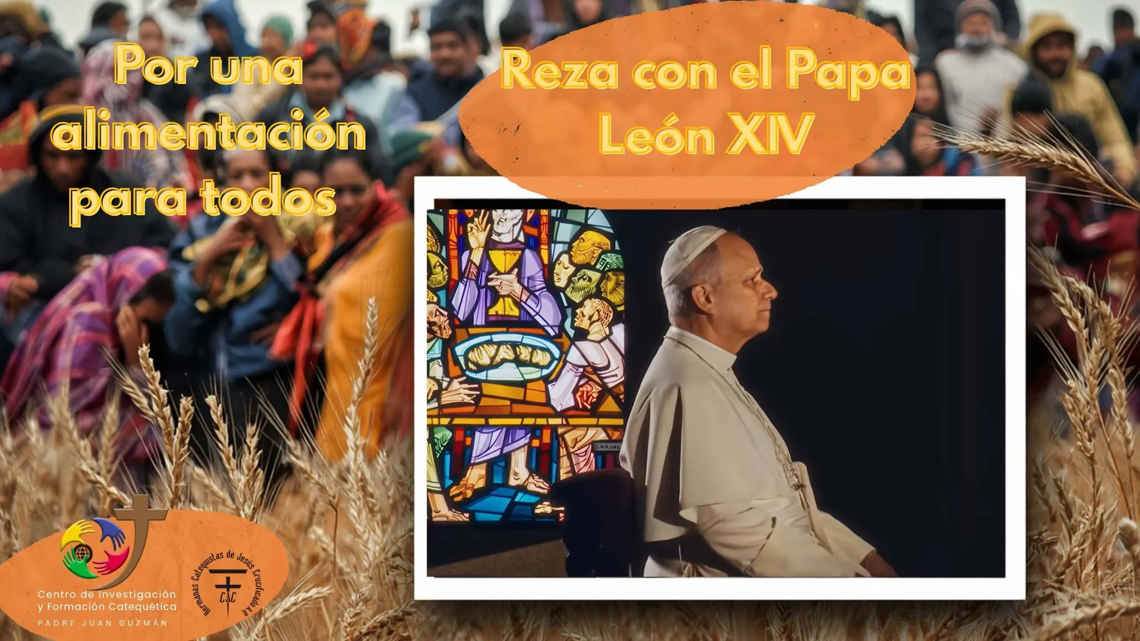 Reza con el papa. Centro padre Juan